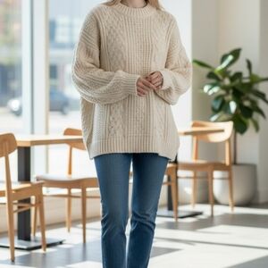 Cozy Cream Cable Knit Sweater
